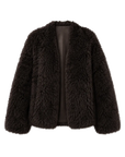 My Little Curly black Toscana shearling jacket alternate color view