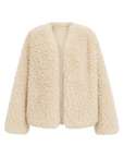 My Little Curly black Toscana shearling jacket back styling view