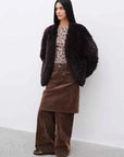 My Little Curly black Toscana shearling jacket pocket detail