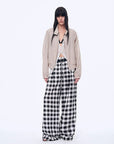 National Style Tencel Acetate Jacquard/Drape Linen Plaid Retro Casual Pants Spring"Plaid Accent" - variant_title