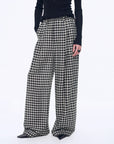 National Style Tencel Acetate Jacquard/Drape Linen Plaid Retro Casual Pants Spring"Plaid Accent" - variant_title