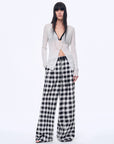 National Style Tencel Acetate Jacquard/Drape Linen Plaid Retro Casual Pants Spring"Plaid Accent" - variant_title