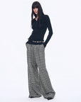 National Style Tencel Acetate Jacquard/Drape Linen Plaid Retro Casual Pants Spring"Plaid Accent" - variant_title