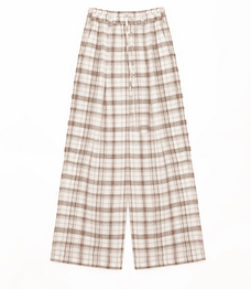 National Style Tencel Acetate Jacquard/Drape Linen Plaid Retro Casual Pants Spring"Plaid Accent" - variant_title