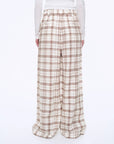 National Style Tencel Acetate Jacquard/Drape Linen Plaid Retro Casual Pants Spring"Plaid Accent" - variant_title