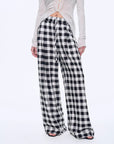 National Style Tencel Acetate Jacquard/Drape Linen Plaid Retro Casual Pants Spring"Plaid Accent" - variant_title