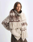 Nepal alpaca wool color clashing jacquard tassel scarf women winter warm shawl 190*27 - variant_title