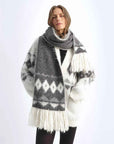 Nepal alpaca wool color clashing jacquard tassel scarf women winter warm shawl 190*27 - variant_title