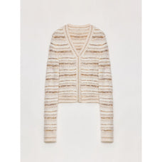 "Nice Weekend" striped mixed woven V - neck early spring layered knitted cardigan top/vest - variant_title
