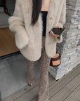 "Night in Paris" imported Tuscan sheepskin women's V - neck age - reducing lamb fur coat - variant_title