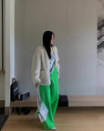 "Night in Paris" imported Tuscan sheepskin women's V - neck age - reducing lamb fur coat - variant_title