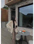 "Night in Paris" imported Tuscan sheepskin women's V - neck age - reducing lamb fur coat - variant_title