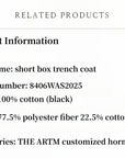"Night Messenger" anti - wrinkle waterproof large lapel short straight box windbreaker for women - variant_title