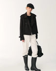 "Night Messenger" anti - wrinkle waterproof large lapel short straight box windbreaker for women - variant_title