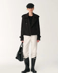 "Night Messenger" anti - wrinkle waterproof large lapel short straight box windbreaker for women - variant_title