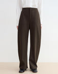 "Nostalgic Stroll" Wool Blended High Waist Curved Scimitar Casual Pants for Women - variant_title