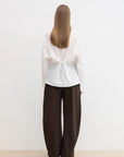 "Nostalgic Stroll" Wool Blended High Waist Curved Scimitar Casual Pants for Women - variant_title