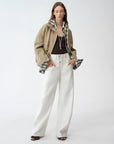 Old Money Style Linen Cut Scimitar Pants"Weiss Love Letter" - variant_title