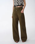 Old Money Style Linen Cut Scimitar Pants"Weiss Love Letter" - variant_title