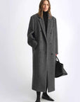 "Opium Nights"Women's Double - Breasted Blazer Coat with Straight Shoulders - variant_title