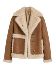 Oppenheimer brown Toscana shearling leather coat product cutout