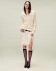Original heavy paisley embroidery alpaca blend knitted cardigan for women "Spring Love Poem" - variant_title