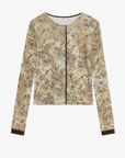 Original retro ethnic print Tencel Merino wool blend long - sleeved shirt"Senna Flower House" - variant_title