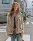 Paris pictorial Vintage two - tone fox fur collar soft otter fur jacket - variant_title