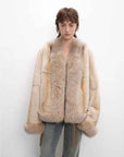 Paris pictorial Vintage two - tone fox fur collar soft otter fur jacket - variant_title