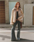 Paris pictorial Vintage two - tone fox fur collar soft otter fur jacket - variant_title