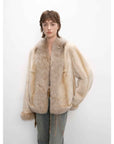 Paris pictorial Vintage two - tone fox fur collar soft otter fur jacket - variant_title
