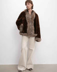Paris pictorial Vintage two - tone fox fur collar soft otter fur jacket - variant_title