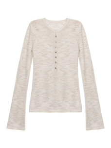 Perry Moonlight Apricot beaded cotton linen knit cardigan product cutout