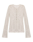 Perry Moonlight Apricot beaded cotton linen knit cardigan product cutout