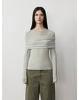 Personalized layered Tencel wool fake two - piece splicing one - shoulder versatile knitted top"Modern Tricks" - variant_title