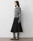 Personalized layered Tencel wool fake two - piece splicing one - shoulder versatile knitted top"Modern Tricks" - variant_title