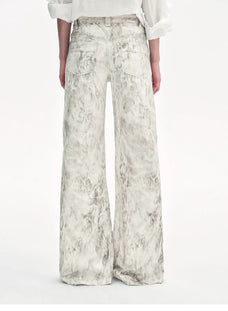 "Phantom" original snake print flared denim trousers - variant_title