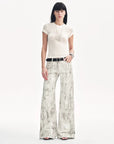 "Phantom" original snake print flared denim trousers - variant_title