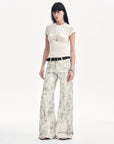 "Phantom" original snake print flared denim trousers - variant_title