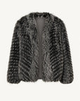 Polar Night Star Black and White SagaFurs fox fur coat product view