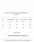 Polar Night Star fox fur coat size guide for S, M and L