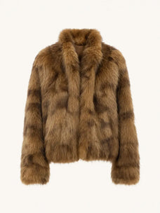 Polar Snow Mocha Brown SagaFurs fox fur coat product view