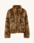 Polar Snow Mocha Brown SagaFurs fox fur coat product view