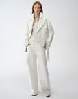 Practical personality linen draped trapezoidal jacket"Modern Past" - variant_title