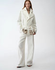 Practical personality linen draped trapezoidal jacket"Modern Past" - variant_title