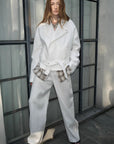 Practical personality linen draped trapezoidal jacket"Modern Past" - variant_title