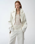 Practical personality linen draped trapezoidal jacket"Modern Past" - variant_title