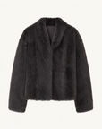 Practical Wearism ink gray drop-shoulder Toscana sheepskin coat, front product view