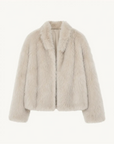 Practical Wearism wheat drop-shoulder Toscana sheepskin coat, front product view