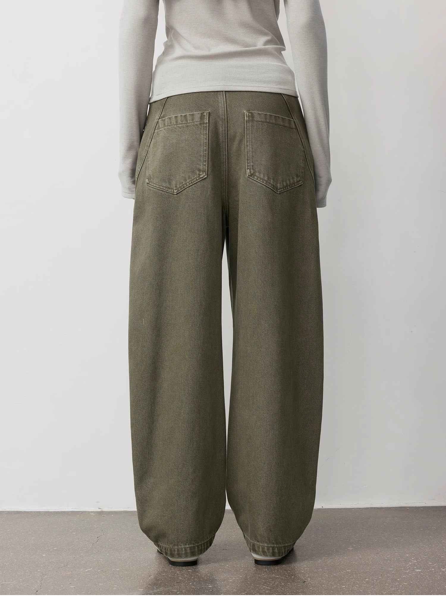 "Primal Instinct" retro distressed wasteland style washed silhouette loose scimitar jeans for autumn - variant_title